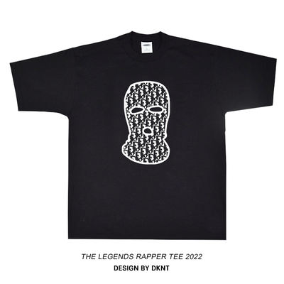 A short-sleeved T-shirt with a printed Thug hip-hop street retro vintage American style