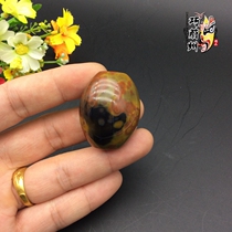  Natural Xuanhua Warring States red agate back Yunlezi hand handle hieroglyph stone ornamental jewelry  