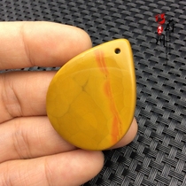Exquisite pure natural Xuanhua Ancient Warring States Red Agate Chicken Oil Yellow Pendant Accessories Water Drop Personality Necklace