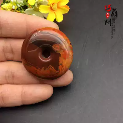 Pure natural Xuanhua Warring States Red Agate safe buckle Bread Buckle pendant sweater refining evil spirits to keep safe