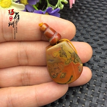 Pure natural Xuanhua Shanggu Warring States red agate exquisite three-way Buddha head pagoda rosary bracelet DIY accessories