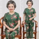 Летняя одежда для пожилых людей, футболка с коротким рукавом, комплект, 60-70 лет