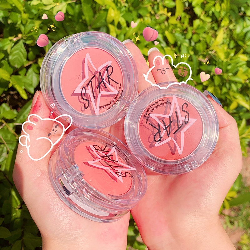 Full two minus five knock cute monochrome blush rouge cheap portable with brush mist peach sweet orange