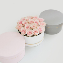 Round flower box low bucket flowers eternal flowers packaging gift box return gift box wedding bridesmaid hand gift