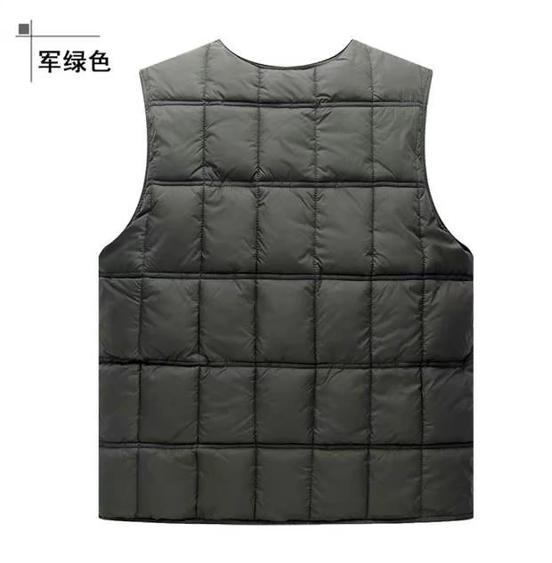 Mùa thu đông trung niên xuống áo vest cotton nam ấm áp cộng với áo lót nhung lót vest vest nhiều túi bố khoác vest nam