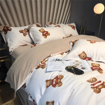 Autumn and winter 60 high support high density Egyptian cotton goons satin double stock light grinding wool four pieces of soft and comfortable