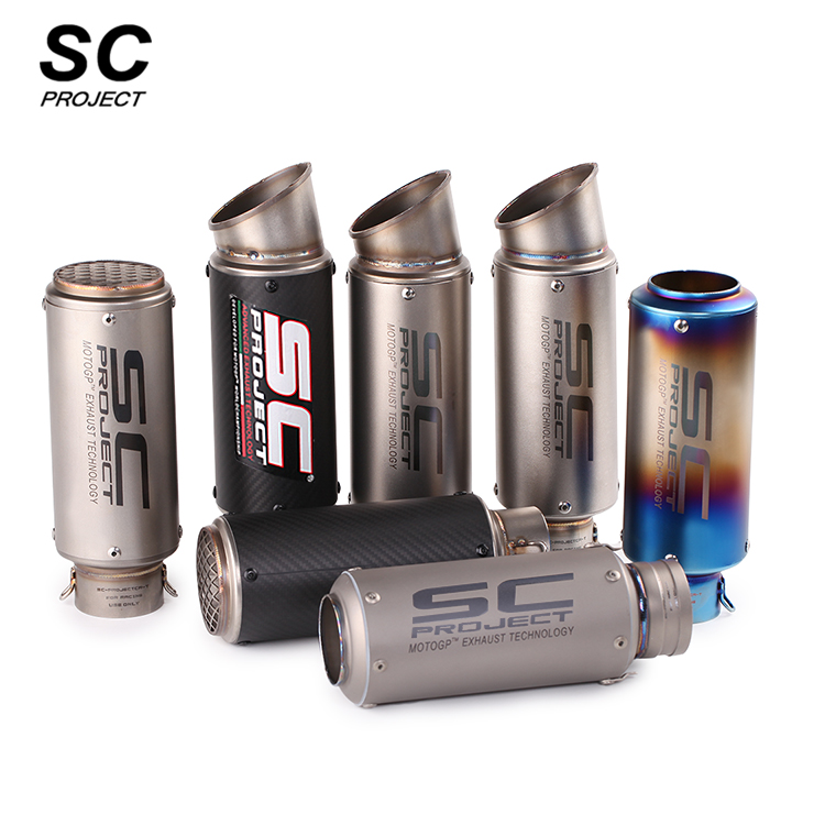 Motorcycle modified sports car Kawasaki Huanglong large displacement straight-through barrel SC net cover fried street Scorpio exhaust pipe universal