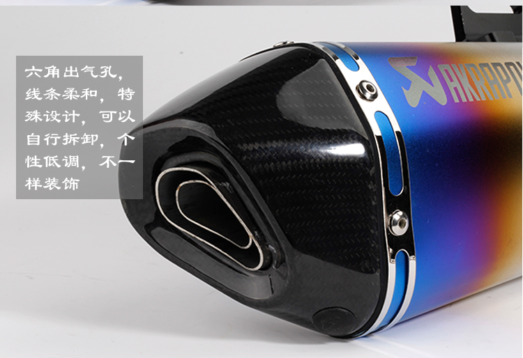 Xe máy sửa đổi xe thể thao chân trời Kawasaki sợi carbon lớn hình lục giác đôi miệng ống xả Scorpio phổ quát - Ống xả xe máy ống pô xe máy