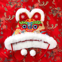 Baby tiger head hat traditional hand-made Tiger head hat 0-6-12-18 months spring and autumn baby 100 days old hat