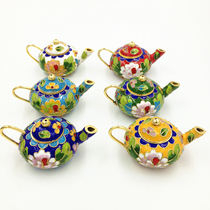 Chinese characteristics old Beijing Cloisonne small teapot filigree enamel handicraft ornaments abroad small gifts