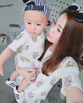 Baby jumpsuit parent-child outfit 1 childrens T-shirt summer Q8 mother breastfeeding dress mother-daughter mother-child outfit
