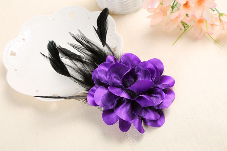 Hoa trâm lông chuyên nghiệp cao cấp hoa trâm cài hoa nam và nữ trâm cài hoa khai mạc để biểu diễn phụ kiện mũ huy hiệu đảng cài áo
