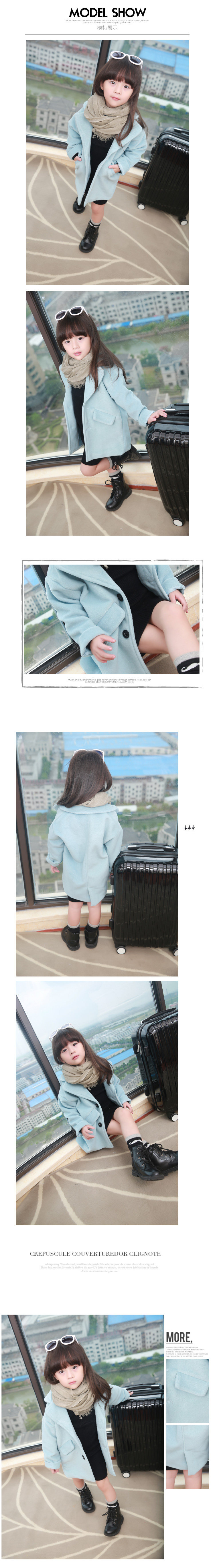 Manteau pour fille en mélange - Ref 2161537 Image 11