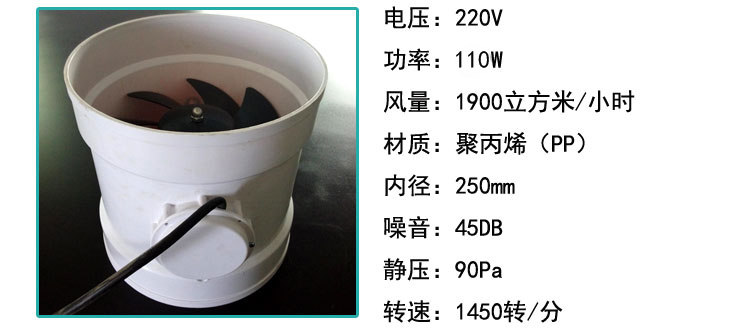 PP axial flow fan PP centrifugal wind Anti-corrosion acid and alkali laboratory fume hood special low noise exhaust fan