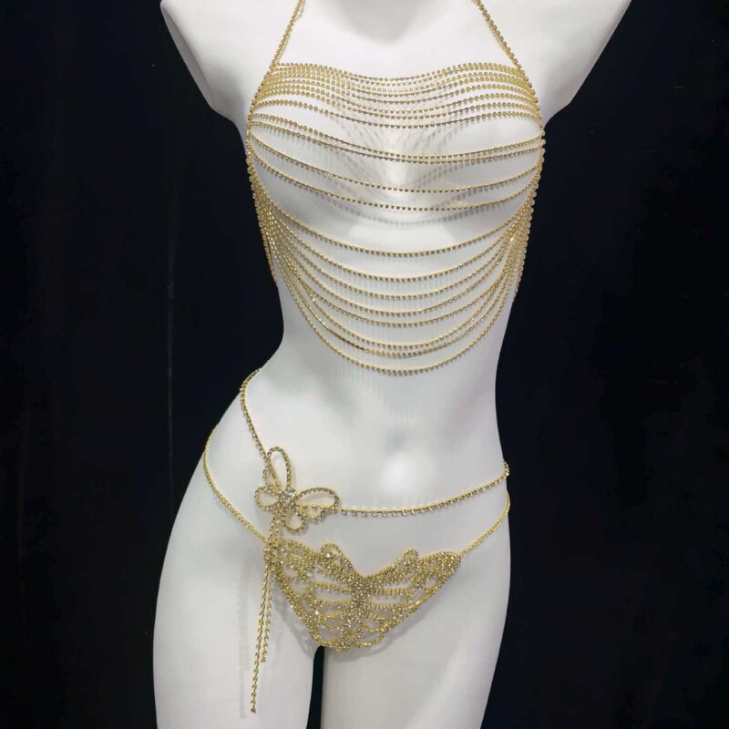 Amazon's New Multi-Layer Rhinestone Fashion Sexy Bikini Bra Body Chain Women's Body Chain Set Amazon's New Multi-Layer Rhinestone Fashion Sexy Bikini Bra Body Chain Women's Body Chain Set