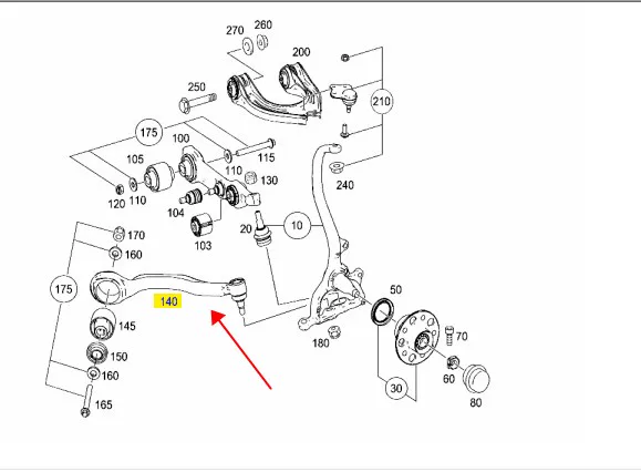 Suitable for Mercedes-Benz W211E-class E280E320E400W219CLS320CLS350SL350 upper swing arm