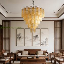 Italian Mid-Century Style Living Room Chandelier, Light Luxury Dining Room, Foreign Trade Glass Villa, Study Room, Bedroom Decoration, American-Style Chandelier