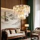 Light luxury living room chandelier model room copper lamp modern simple atmospheric glass crystal lamp restaurant atmosphere bedroom lamp