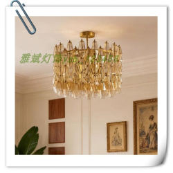 French Murano Chandelier, Antique Style, Retro Style, Handmade Amber Glass Lamp for Living Room, Dining Room, Bedroom in a House