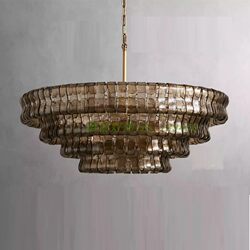 French-Style Light Luxury Foreign Trade Glass Chandelier for Villa Living Room, Lobby, Dining Room, Designer American Retro Art Lamp