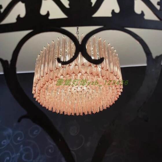 French Murano Murano handmade crystal glass chandelier light luxury middle-aged restaurant bedroom study living room lamp
