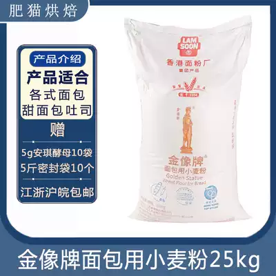 Golden Image New flour bread flour baking special high gluten flour toast high flour gold elephant wheat flour 25kg commercial