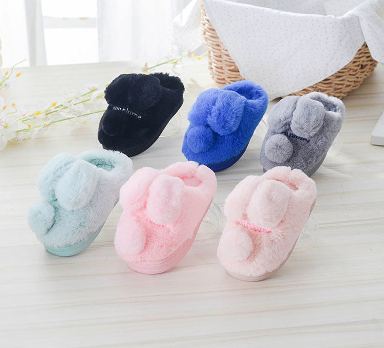 Pantoufles enfants en suède pour hiver - semelle plastique - Ref 1018199 Image 12