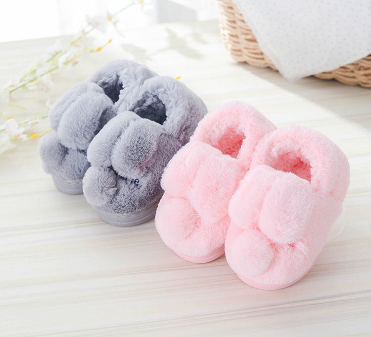 Pantoufles enfants en suède pour hiver - semelle plastique - Ref 1018199 Image 10