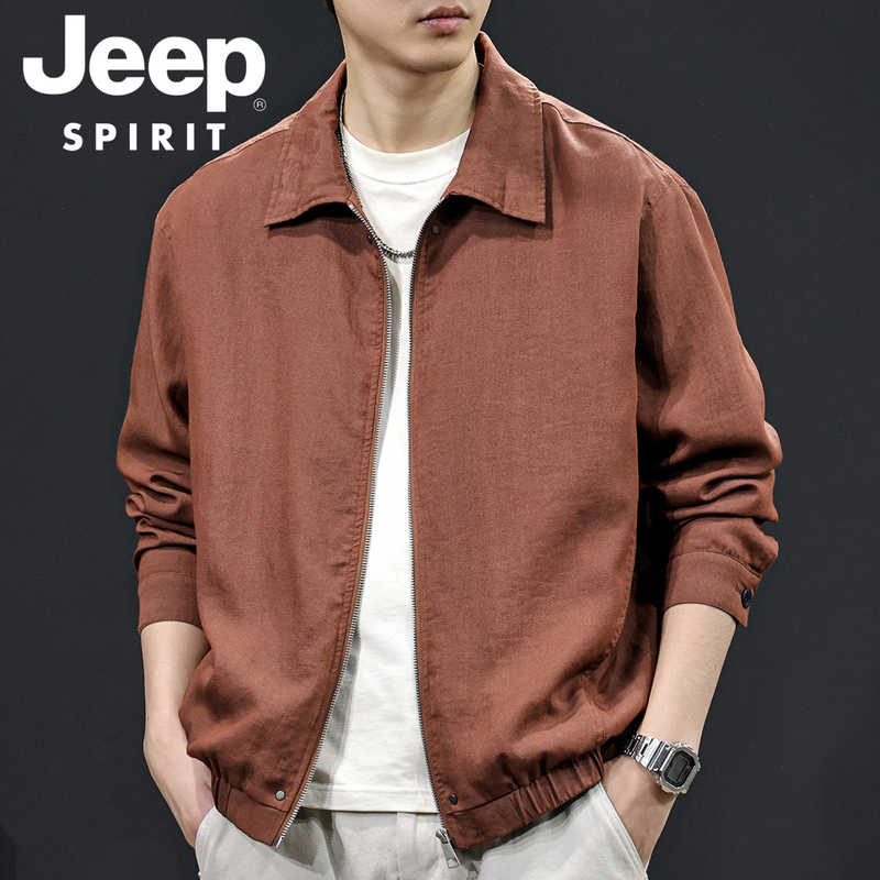 Jeep Spirit Old Money Style Minimalist High-End Silk Breathable 2026 New Jacket Men's Spring and Summer Coat