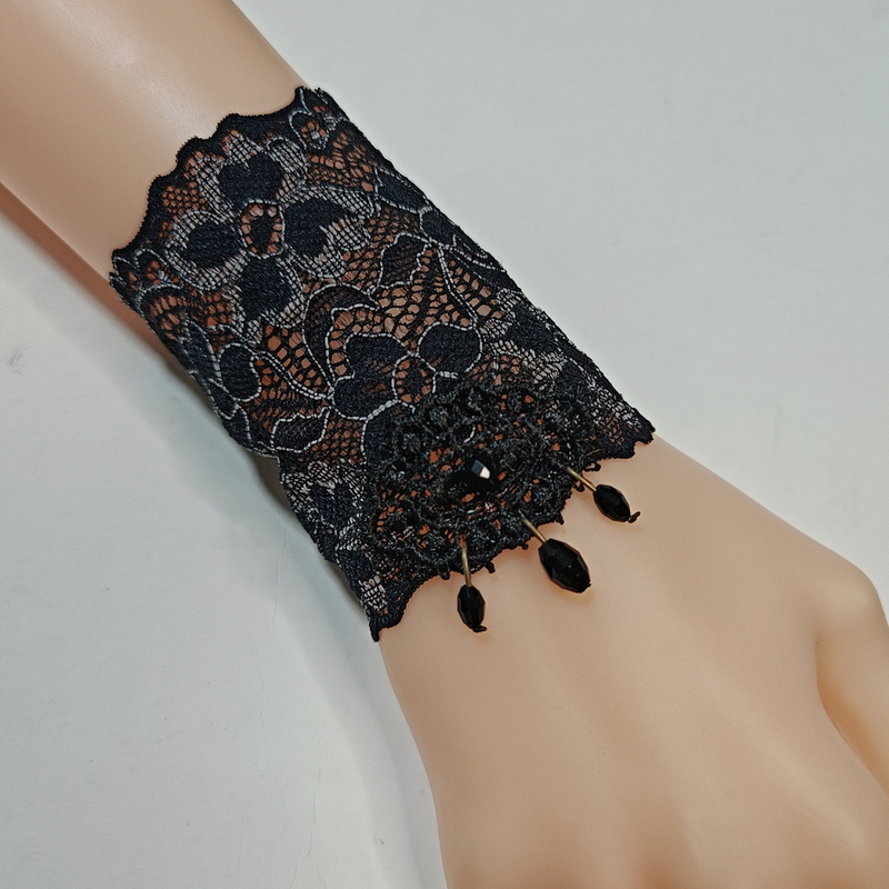 New Design Soft Lace Wristband Scar Tattoo Cover Wide Bracelet with Elastic Band Single Piece New Design Soft Lace Wristband Scar Tattoo Cover Wide Bracelet with Elastic Band Single Piece