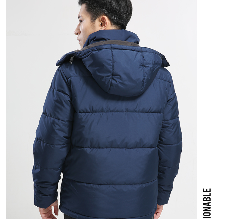 Áo cotton nam 2019 xuân mới dày cotton cổ điển cộng với nhung gió ấm áp nam đào tạo áo khoác trùm đầu - Quần áo độn bông thể thao áo phao nam uniqlo