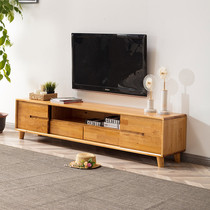Full solid wood TV cabinet Tea Table Combo Berwood Furniture Ground Cabinet Nordic Living Room Audiovisual Cabinet Modern Brief small family