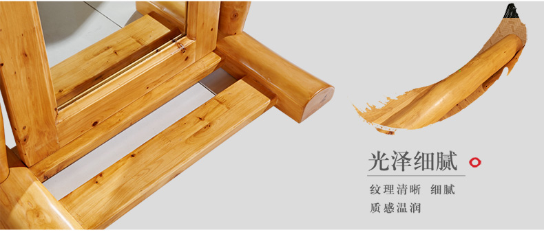 Gương trang điểm gỗ rắn Hiện đại Trung Quốc đơn giản sàn gỗ mặc giá với gương cypress gỗ giường phòng ngủ đồ nội thất - Gương gương vô cực