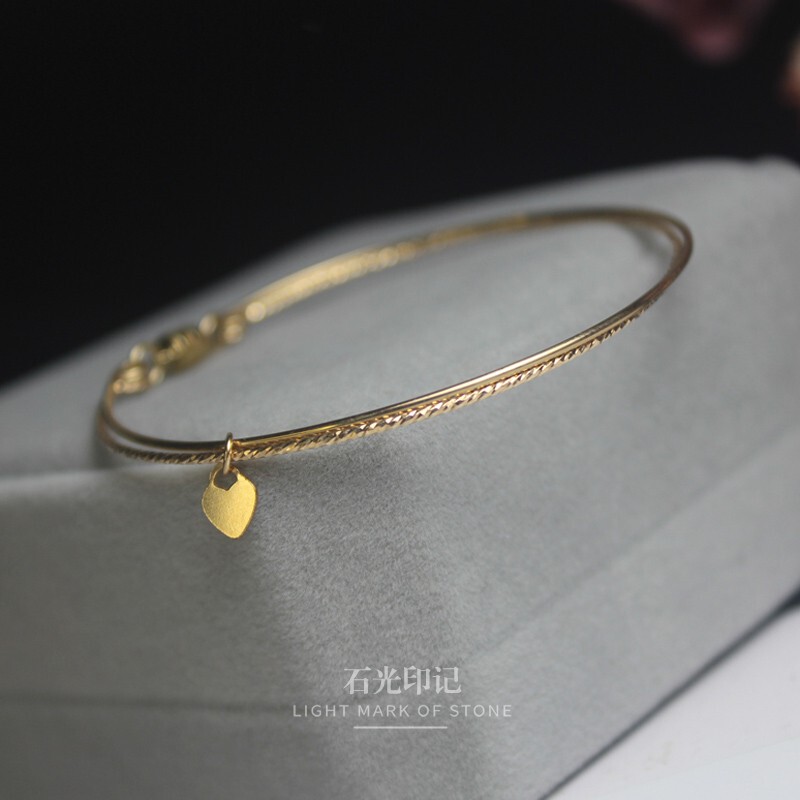 Washable and Non-Fading, 14K Gold-Plated Open Bracelet Imported from the United States, Simple Korean Style Female Student Bracelet, Personalized Jewelry