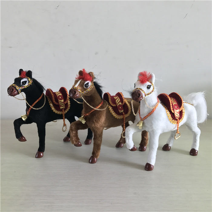 Resin simulation animal saddle horse model art handicrafts home decoration living room fitting three colors
