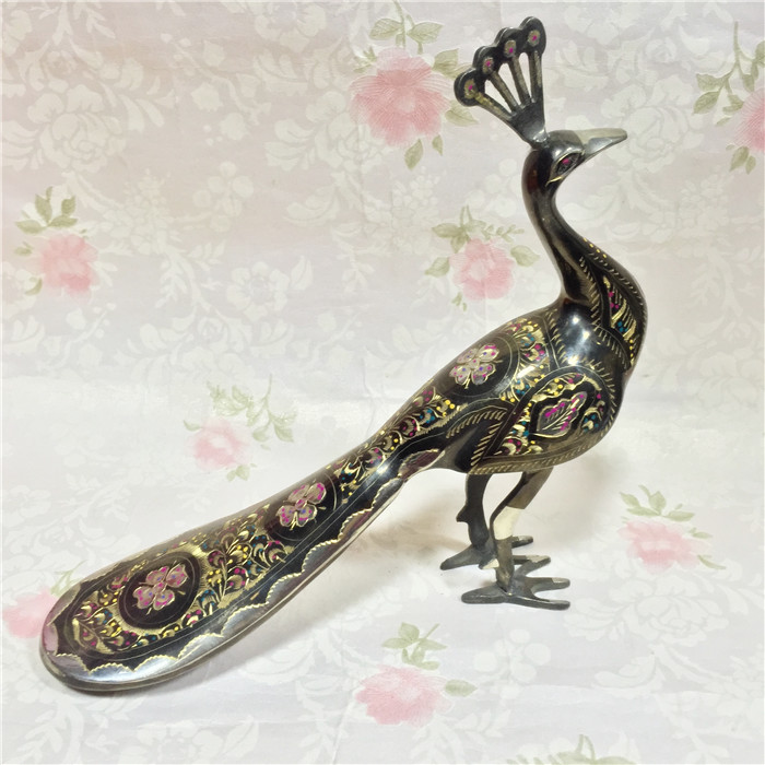 Bronze Sculpture Animal Art Styling Furnishing Peacock Pakistan Bronze Instrumental Eurostyle Home Decoration Handicrafts Pendulum