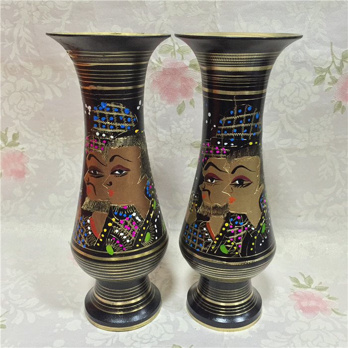 Eurostyle Bronze Vase Pakistan Bronze Ware Pure Hand Sculpted Figure Vase Handicraft Swing Accessories of Home Decorative Goods