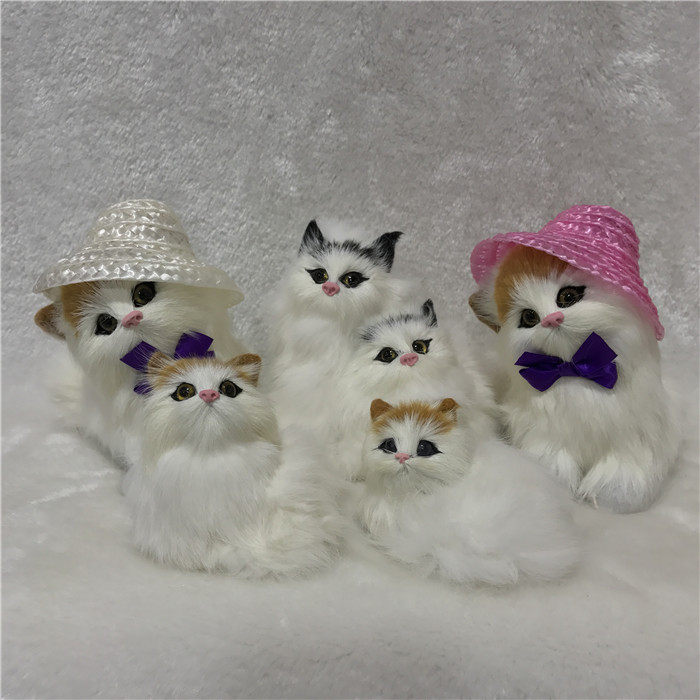 Simulation Animal Kitten Toy Model Home Goods Living Room Desktop Decorations Furnishing Crafts Gifts Swing Accessories Dolls Hem