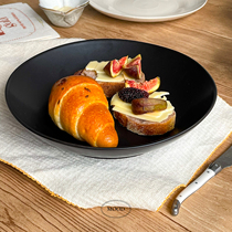 moodboard matte pure black profiled Nordic premium ceramic pasta 9 5 inch household soup shop