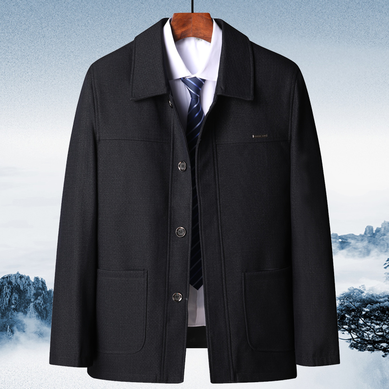 Dad Coats Spring Autumn Season Clothing Slim Fit Chic Blouse Blouse in older men's male clothes Grandpa clothes loose 60 years old