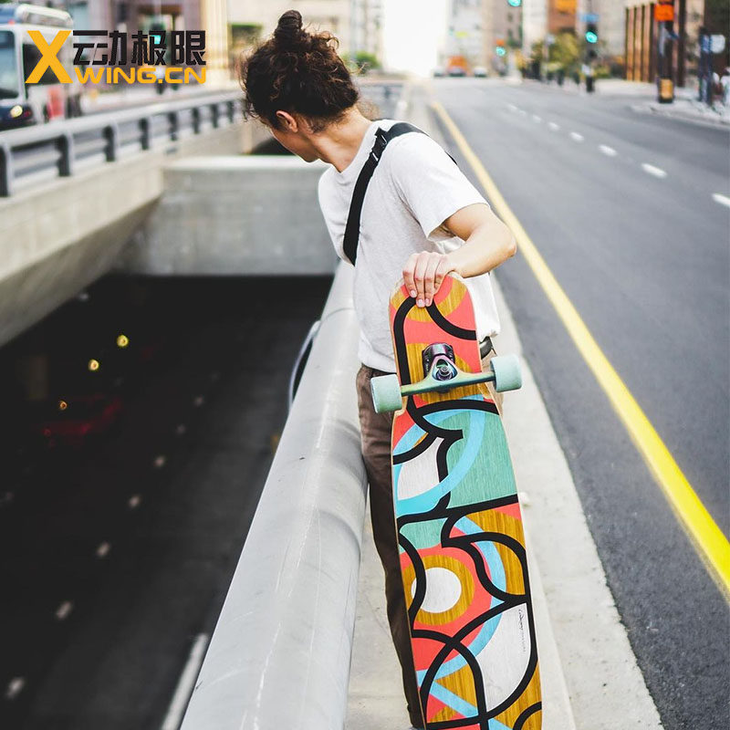Cloud movement limit Loaded long board Gang Bhangra import dance board flat flower brushed street professional long board men and women