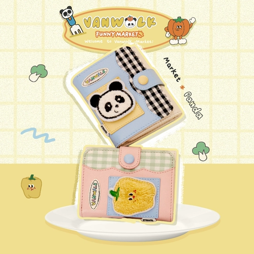 Vanwalk Fun Market милый панда мини -хон кукольный дизайн девушки магнитный покрытый сумка для хранения