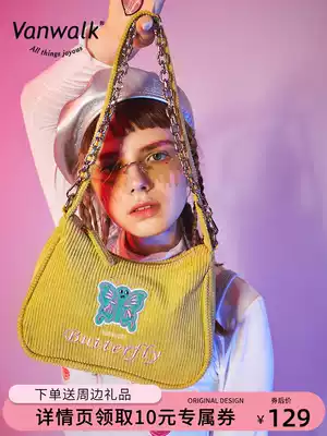 VANWALK Sweet Cool Series Original Spice Girls Punk Style Vintage Shoulder Bag Female Corduroy Crossbody Bags