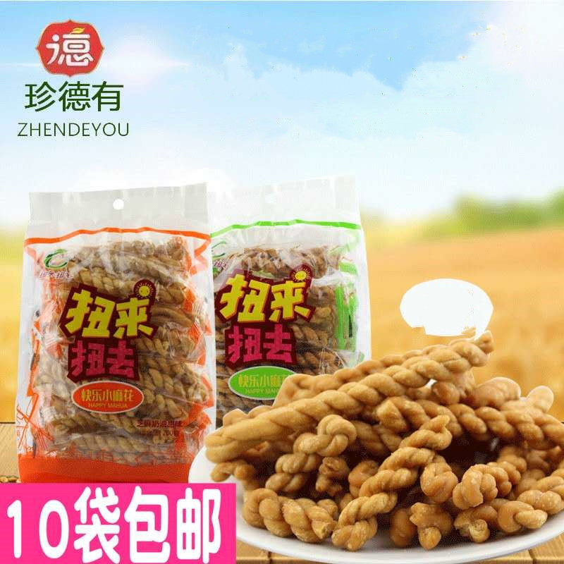 Twist and twist the salty sesame sweet cream cream flower independently pack casual snacks 3 bags