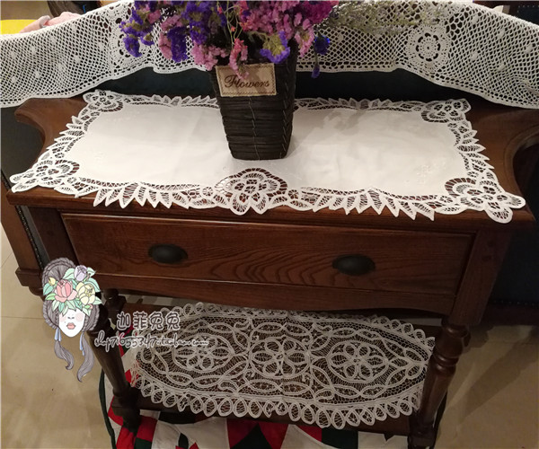 Special offer in March *Foreign trade exported to the United Kingdom handmade Belle lace white hand embroidered patchwork table flags