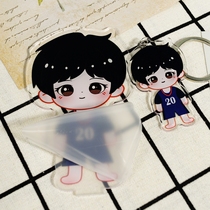 Acrylic keychain custom advertising pendant lock chain ring ordering diy homemade star Animation Photo Custom