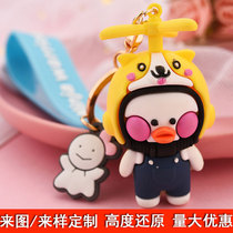 Cartoon stereo doll keychain custom PVC schoolbag small pendant blind box ornaments customized soft silicone key chain