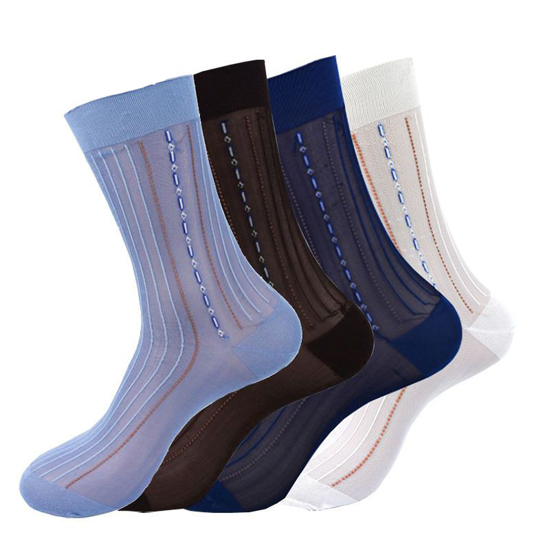 5-10 Pairs of Loose Stockings for Men, Mid-Calf Socks, Ultra-Thin Men's Nylon Stockings, Old-Fashioned Nylon Socks, Elderly Socks, Summer Large Size