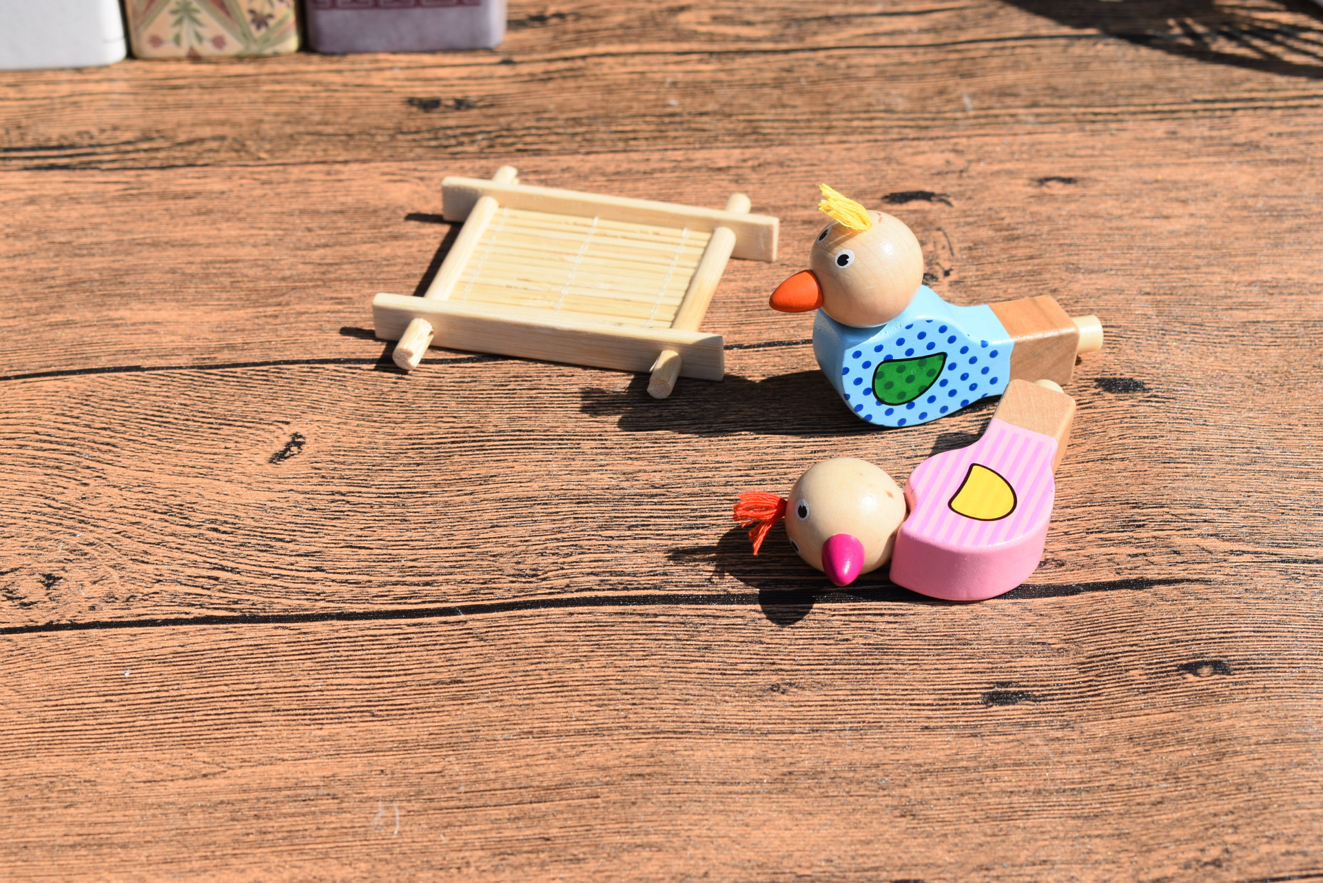 Wooden cartoon bird whistle undercover