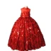 Xin chào năm mới màu đỏ trang phục trẻ em váy công chúa váy fluffy lưu trữ sequin đêm giao thừa nữ áo vest bé trai 1-2 tuổi Váy trẻ em